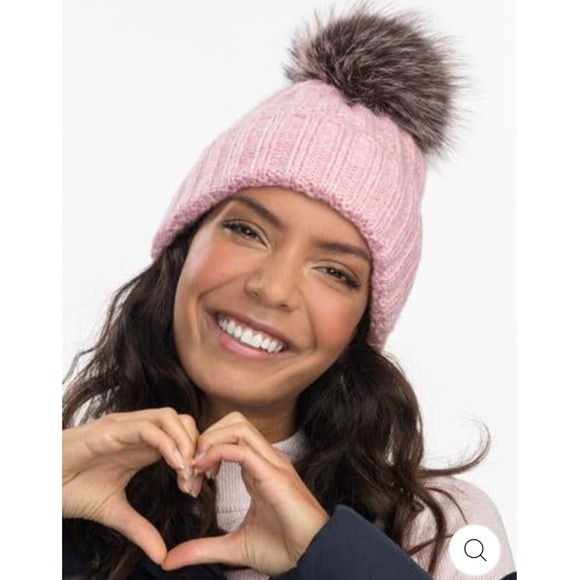KYl KYI
Fox Fur Chunky Knit Beanie Silver/Gray women new main image 6